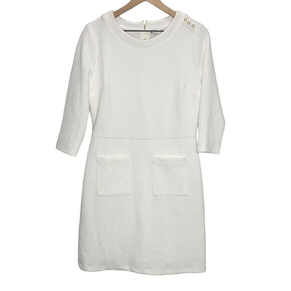 Versona White Dress Quilted Gold Zipper Size 8 New - Picture 2 of 12